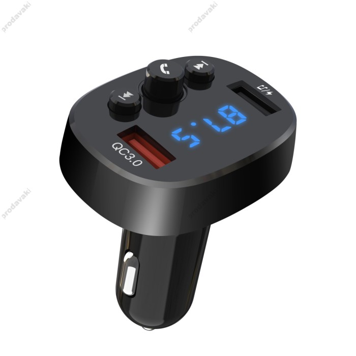 FM - трансмітер XO BCC03 2USB QC3.0 18W Black