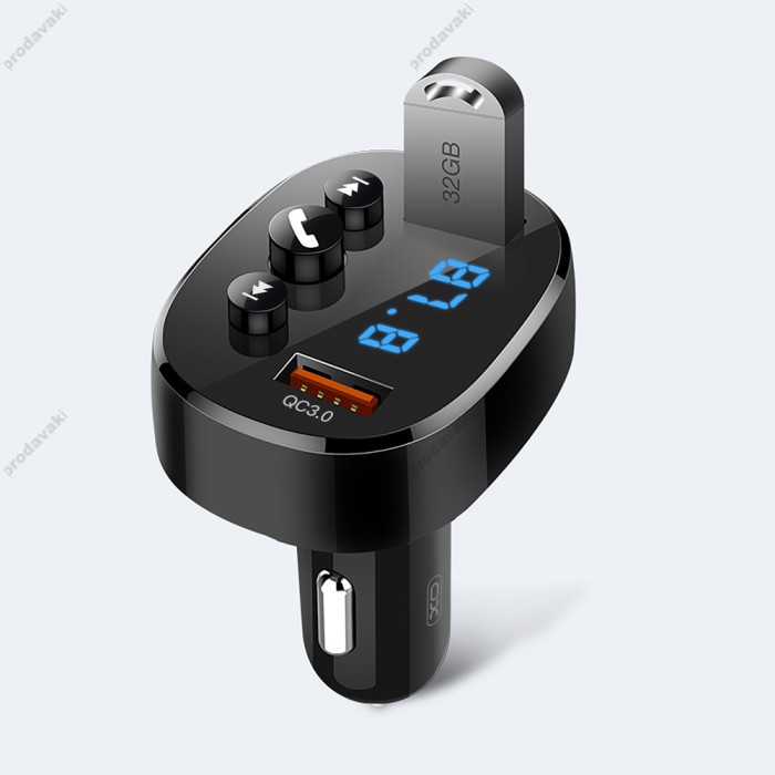 FM - трансмітер XO BCC03 2USB QC3.0 18W Black