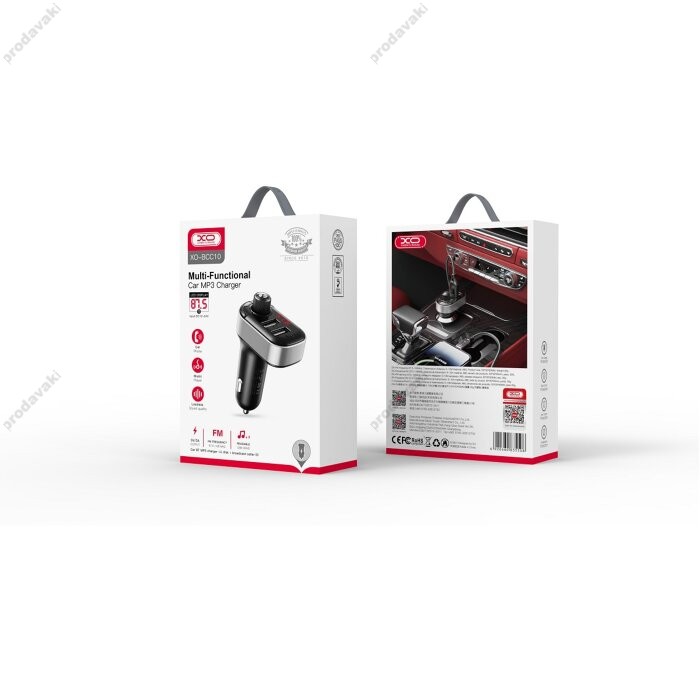 FM - трансмітер XO BCC010 2USB 3.1A black