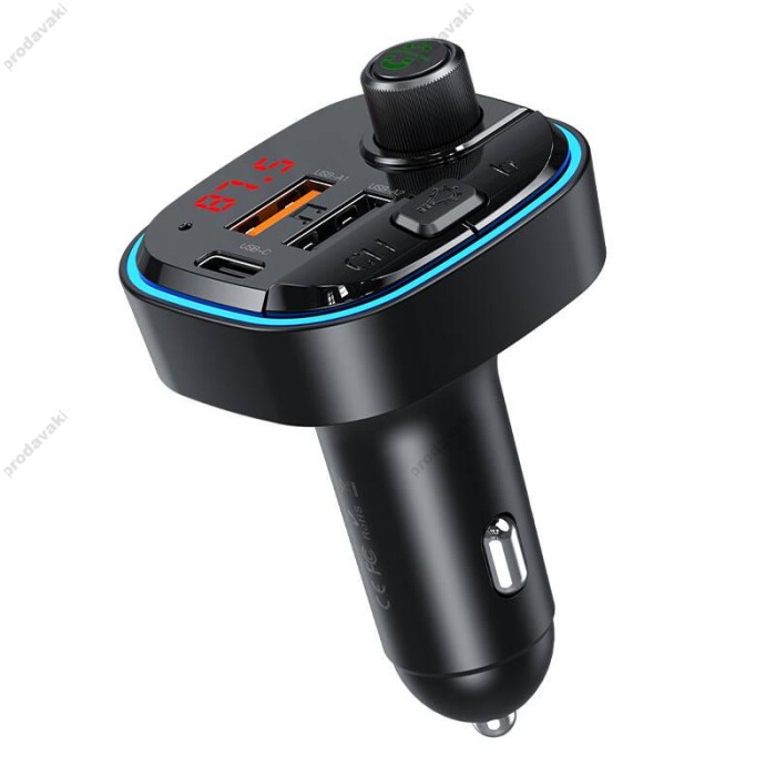 FM - трансмітер XO BCC11 Smart Bluetooth PD 2USB 3.1A black