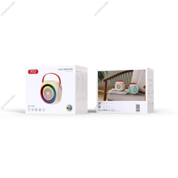 Портативна колонка Bluetooth XO F42 Dazzling RGB Karaoke Stereo 10W White