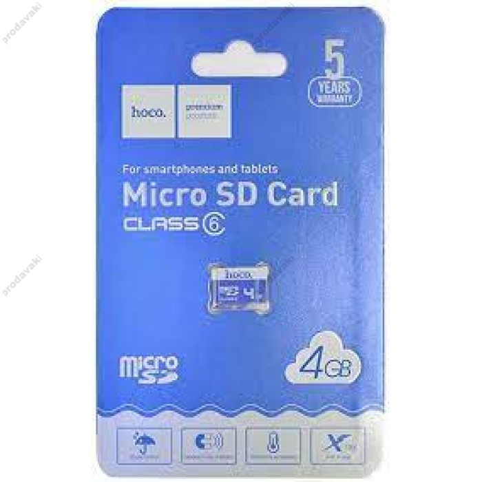 Карта пам'яті microSD HOCO TF high speed memory card Class 6 4GB