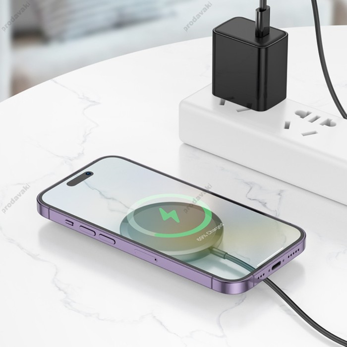 Бездротовий зарядний пристрій HOCO CW52 Enjoy magnetic wireless fast charging Black