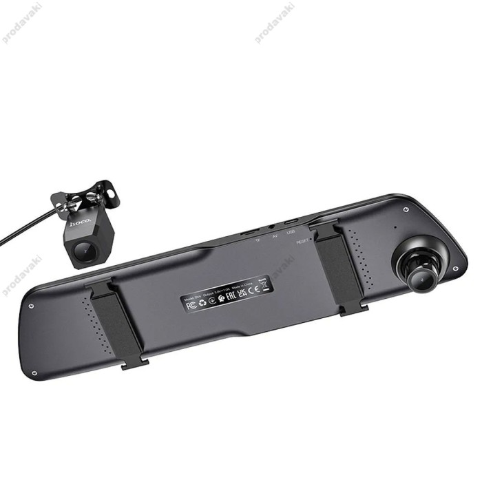 Відеореєстратор HOCO DV4 4.5-inch rearview mirror driving recorder (dual-channel) Black
