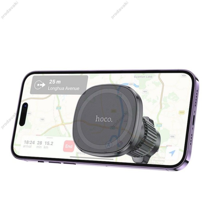 Автомобільний тримач Hoco H34 Cheetah magnetic ring car holder (air outlet) Black