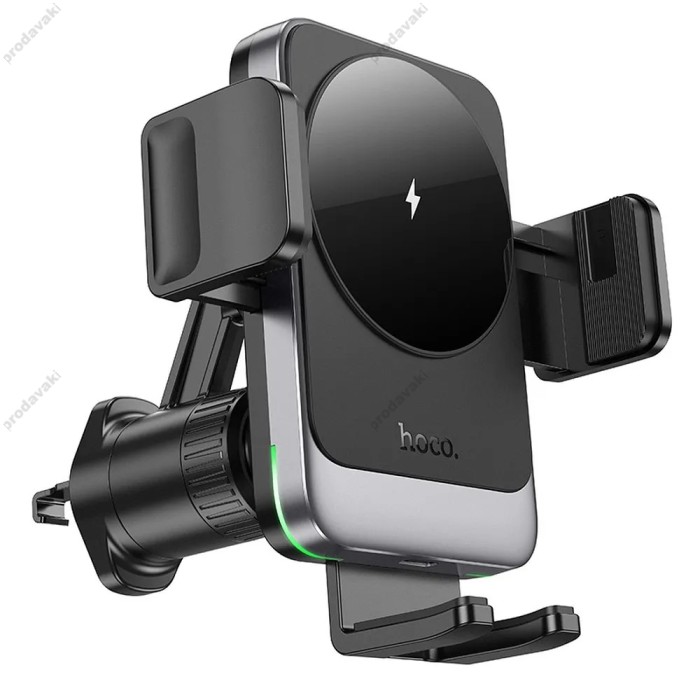 Автомобільний тримач із бездротовою зарядкою Hoco HW13 Speed wireless fast charging car holder (air outlet) Black