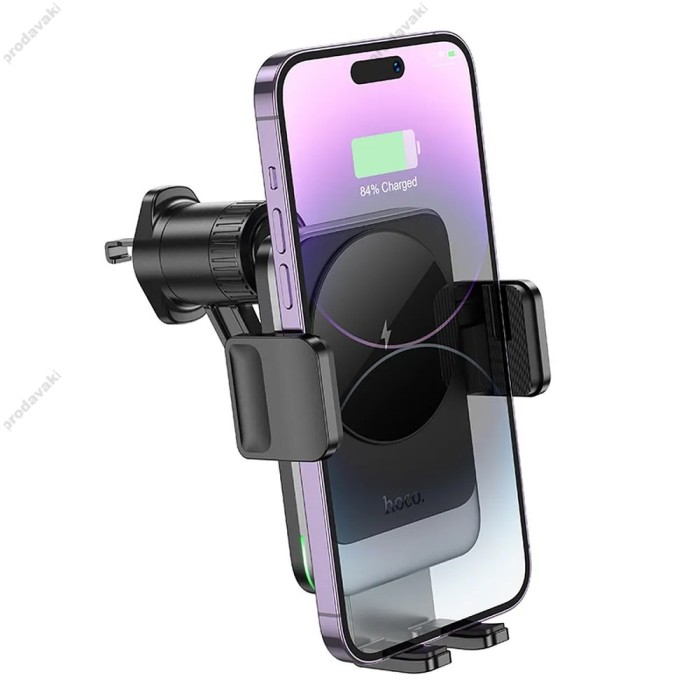 Автомобільний тримач із бездротовою зарядкою Hoco HW13 Speed wireless fast charging car holder (air outlet) Black