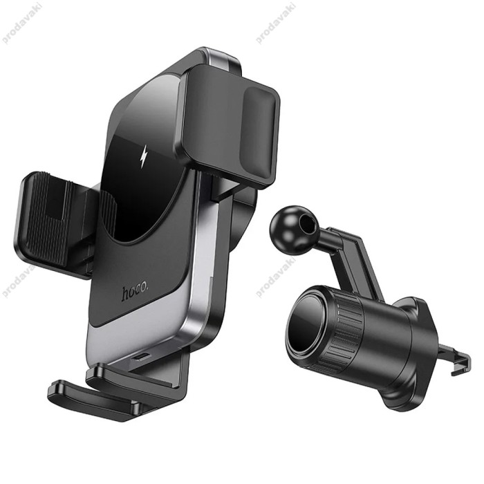 Автомобільний тримач із бездротовою зарядкою Hoco HW13 Speed wireless fast charging car holder (air outlet) Black