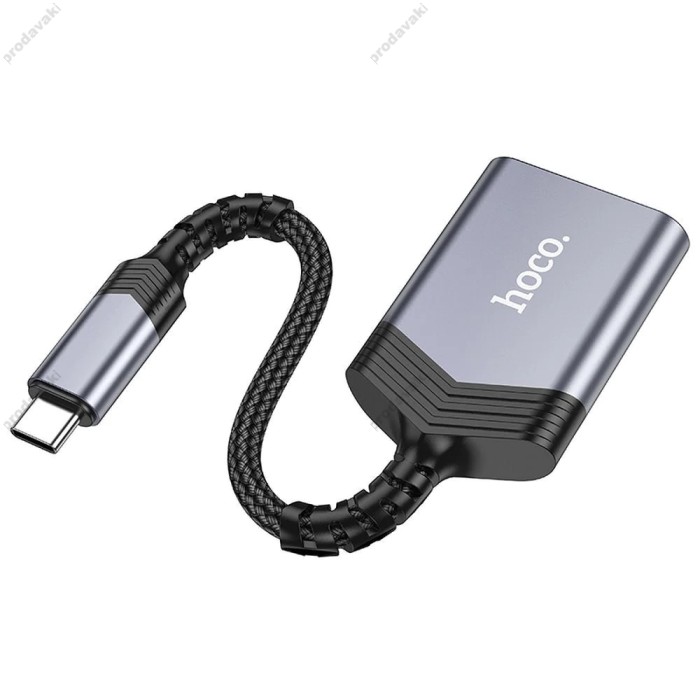 Кардрідер HOCO UA25 2в1 card reader Type-C Grey