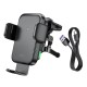 Автомобільний тримач Hoco HW10 Jenny three-axis linkage wireless fast charging car holder (air outlet) Black