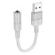 AUX-кабель аудіоадаптер HOCO LS37 Spirit transparent external sound card USB to 3.5mm Gray