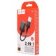 AUX-кабель аудіоадаптер HOCO LS37 Spirit 2-in-1 transparent external sound card for earphones USB to 3.5mm Black