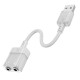 AUX-кабель аудіоадаптер HOCO LS37 Spirit 2-in-1 transparent external sound card for earphones USB to 3.5mm Gray