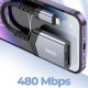 Кардрідер HOCO UA25 2в1 card reader Lightning Grey
