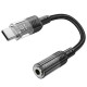 AUX-кабель аудіоадаптер HOCO LS37 Spirit transparent digital audio converter Type-C to 3.5mm Black