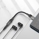 AUX-кабель аудіоадаптер HOCO LS37 Spirit transparent digital audio converter Type-C to 3.5mm Black