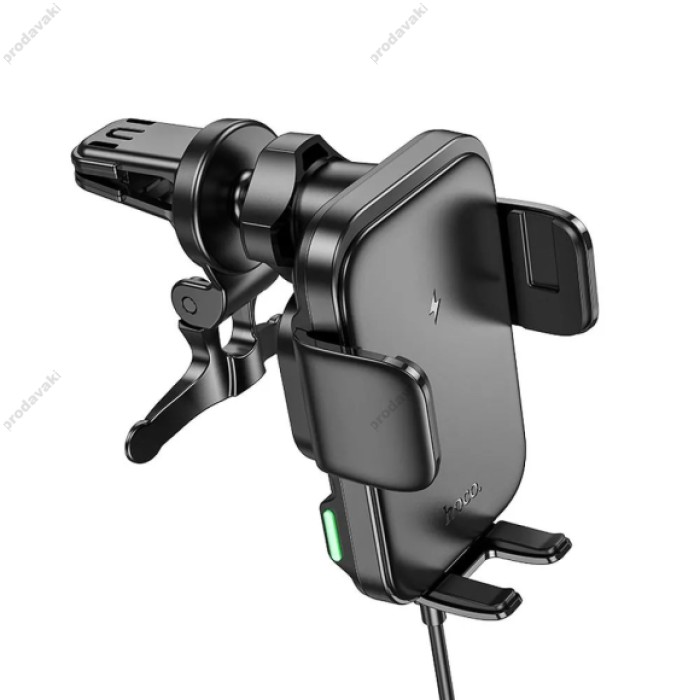 Автомобільний тримач Hoco HW10 Jenny three-axis linkage wireless fast charging car holder (air outlet) Black