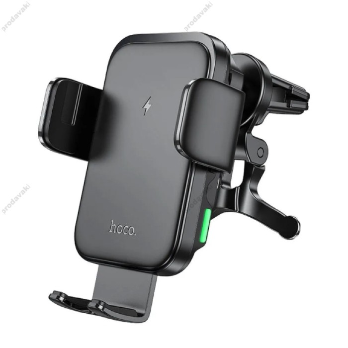Автомобільний тримач Hoco HW10 Jenny three-axis linkage wireless fast charging car holder (air outlet) Black