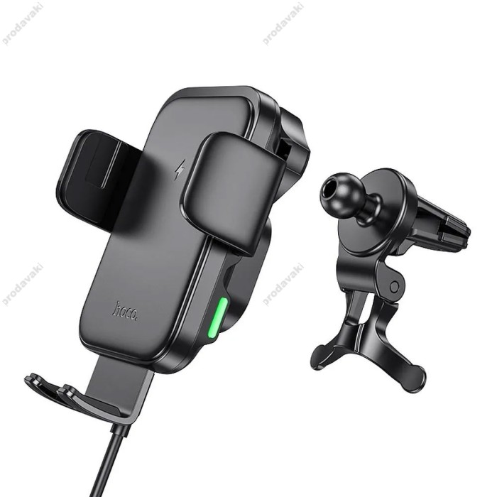 Автомобільний тримач Hoco HW10 Jenny three-axis linkage wireless fast charging car holder (air outlet) Black