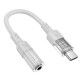 AUX-кабель аудіоадаптер HOCO LS37 Spirit transparent digital audio converter Type-C to 3.5mm Grey