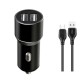 Автомобільний зарядний пристрій XO TZ09 2в1 2USB + Micro USB 12W Black