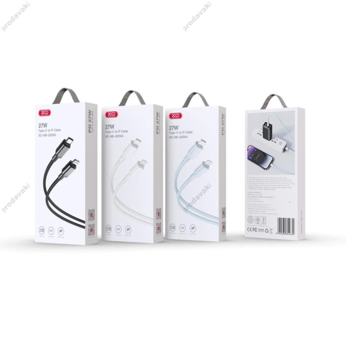 Кабель XO NB-Q250A PD 27W / 1m Type-c to Lightning Fast Charging White