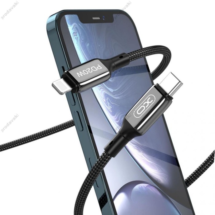 Кабель XO NB-Q180A PD 20W / 1m Type-c to Lightning Black