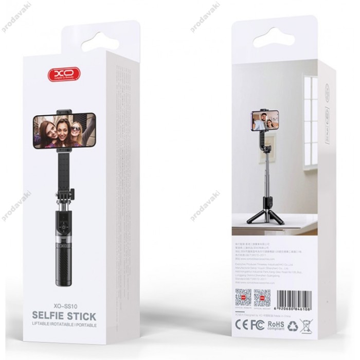 Монопод-трипод XO SS10 Mini Tripod Stand Bluetooth Selfie Stick 0.8m Black