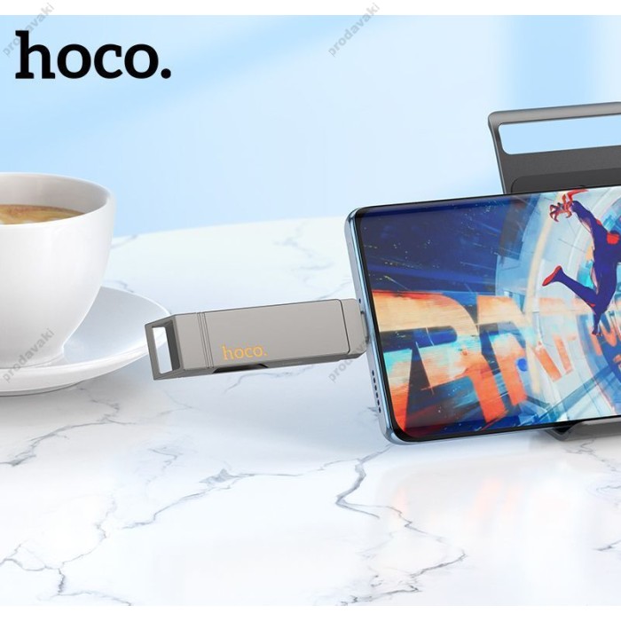 Флеш накопичувач USB-A / C HOCO UD15 Clever USB3.2 Type-C 256GB Gray