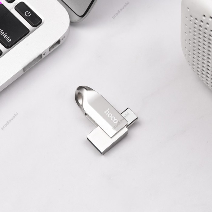 Флеш накопичувач USB-A / C HOCO UD8 Smart Type-C USB drive 64Gb Silver
