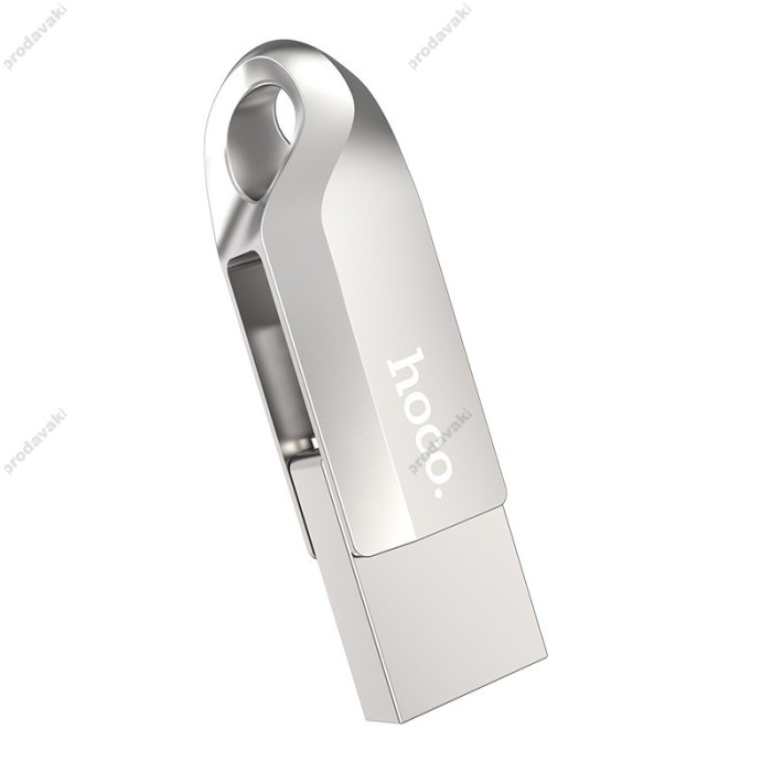 Флеш накопичувач USB-A / C HOCO UD8 Smart Type-C USB drive 64Gb Silver