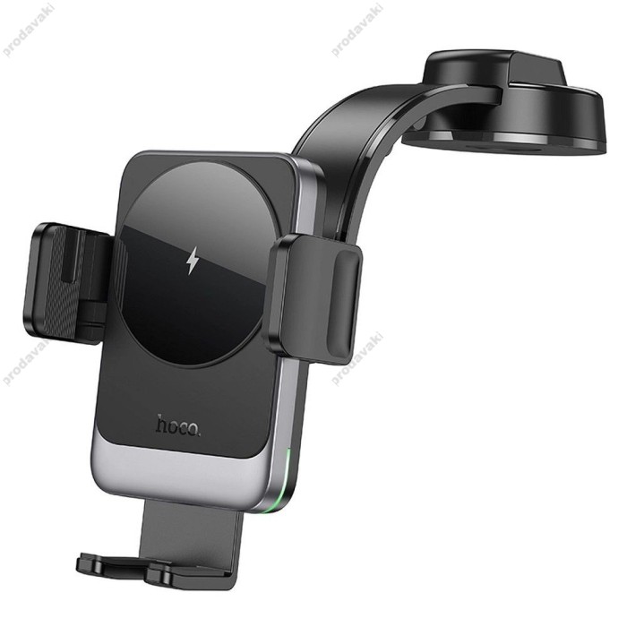 Автомобільний тримач із бездротовою зарядкою Hoco HW14 Speed wireless fast charging (center console) Black