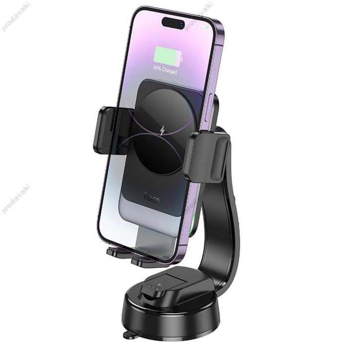 Автомобільний тримач із бездротовою зарядкою Hoco HW14 Speed wireless fast charging (center console) Black