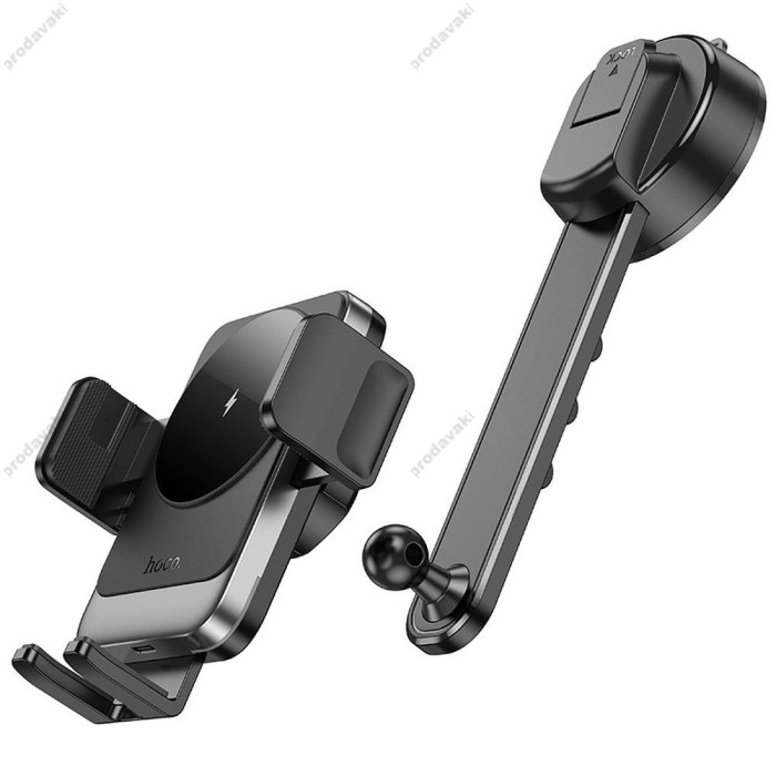 Автомобільний тримач із бездротовою зарядкою Hoco HW14 Speed wireless fast charging (center console) Black