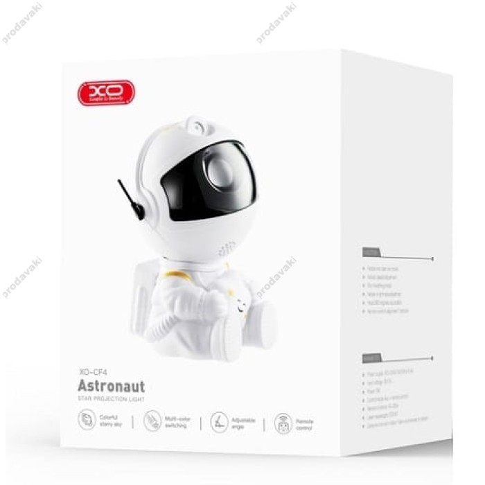 Нічний світильник-проектор XO CF4 mini Astronaut Sky Projection Lamp (No Extral Refund) White