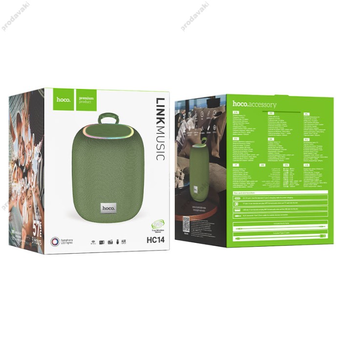Портативна колонка Bluetooth Hoco HC14 Link sports Obsidian 5W Spruce Green