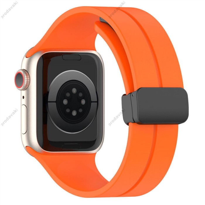 Ремінець Magnetic Silicone Strap Wrist Band для Apple Watch 38mm / 40mm / 41mm Orange