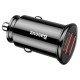 Автомобільний зарядний пристрій Baseus Circular Plastic A+A QC3.0 5A 30W Black CCALL-YD01