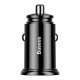Автомобільний зарядний пристрій Baseus Circular Plastic A+A QC3.0 5A 30W Black CCALL-YD01
