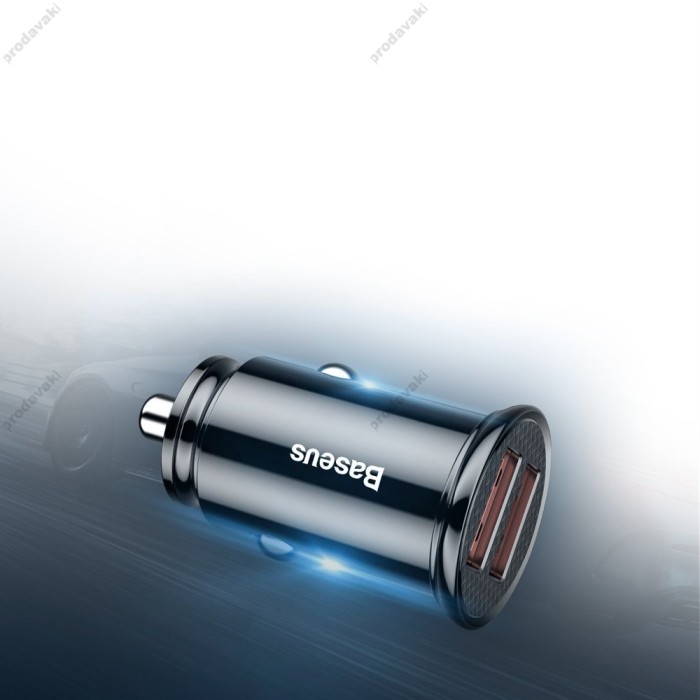 Автомобільний зарядний пристрій Baseus Circular Plastic A+A QC3.0 5A 30W Black CCALL-YD01