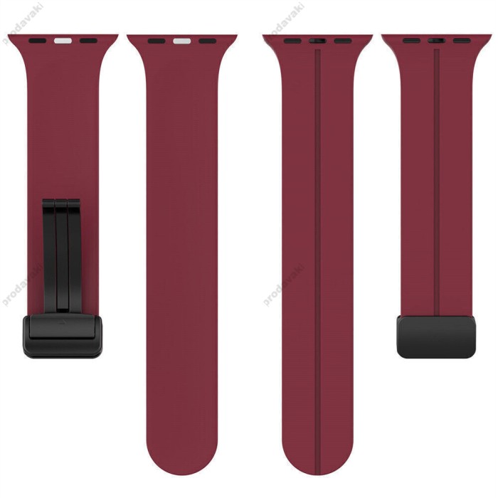 Ремінець Magnetic Silicone Strap Wrist Band для Apple Watch 38mm / 40mm / 41mm Red wine