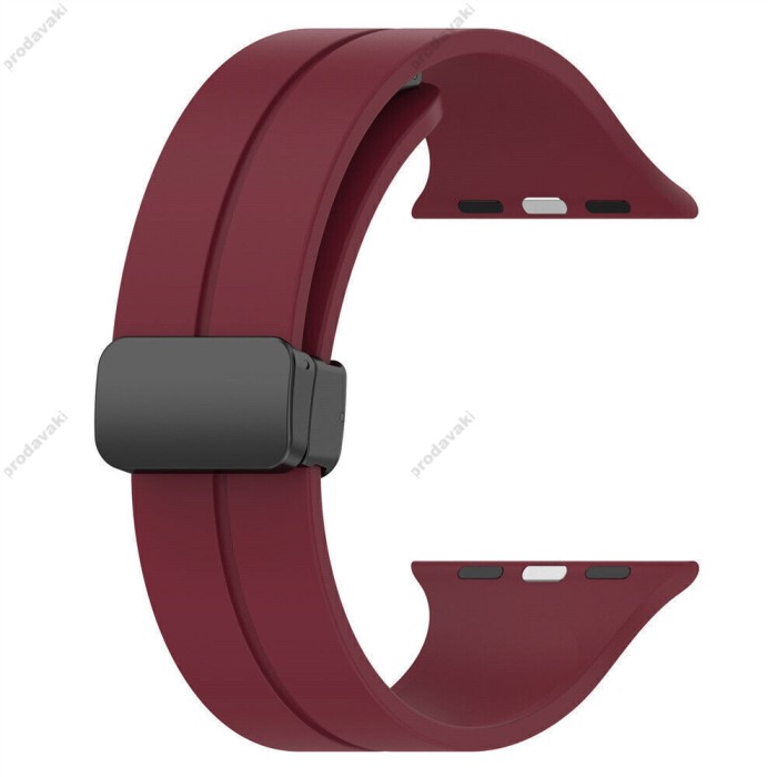 Ремінець Magnetic Silicone Strap Wrist Band для Apple Watch 38mm / 40mm / 41mm Red wine