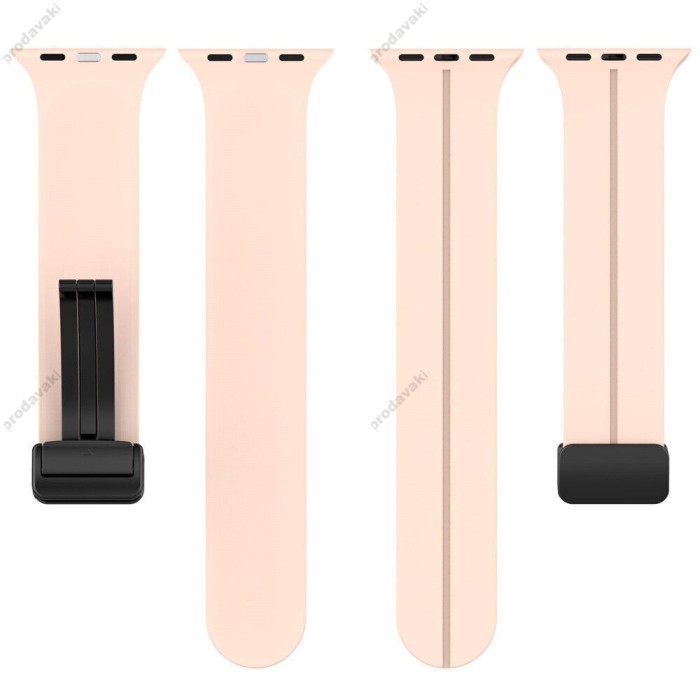 Ремінець Magnetic Silicone Strap Wrist Band для Apple Watch 38mm / 40mm / 41mm Pink sand