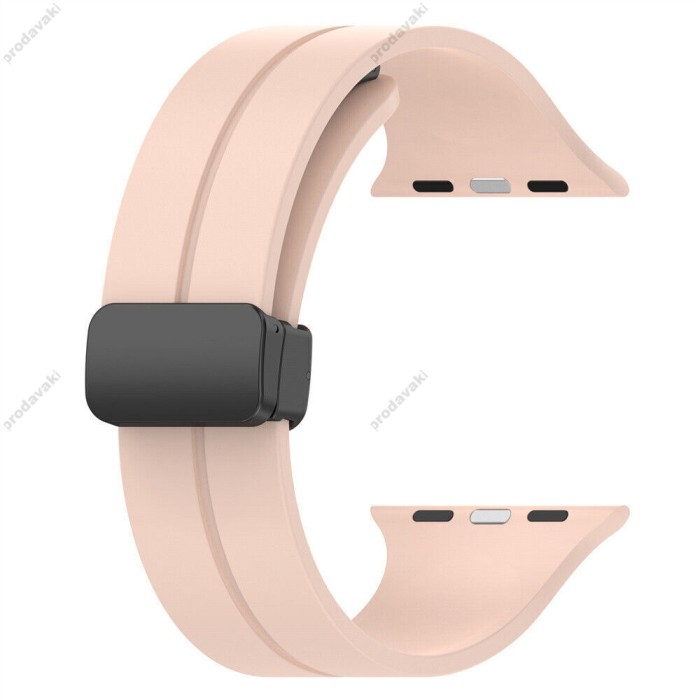 Ремінець Magnetic Silicone Strap Wrist Band для Apple Watch 38mm / 40mm / 41mm Pink sand