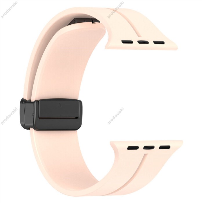 Ремінець Magnetic Silicone Strap Wrist Band для Apple Watch 38mm / 40mm / 41mm Pink sand