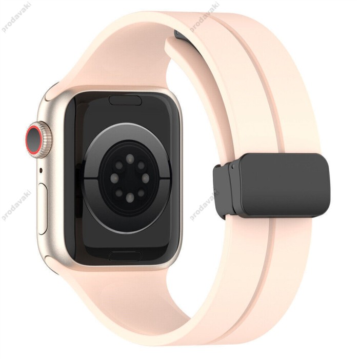 Ремінець Magnetic Silicone Strap Wrist Band для Apple Watch 38mm / 40mm / 41mm Pink sand