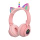 Бездротові Bluetooth навушники LED CH UNICORN STN-27 Pink