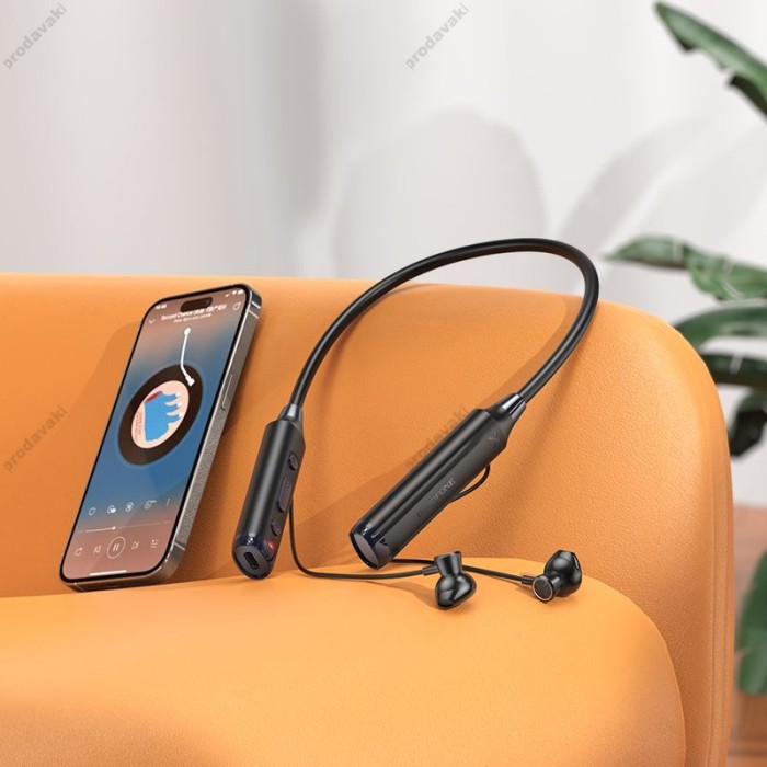 Бездротові Bluetooth навушники BOROFONE BE64 Perfect neckband earphones BT 5.3 Black