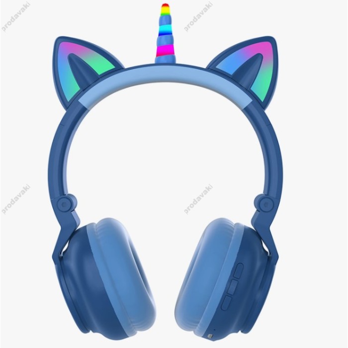 Бездротові Bluetooth навушники LED CH UNICORN STN-27 Blue