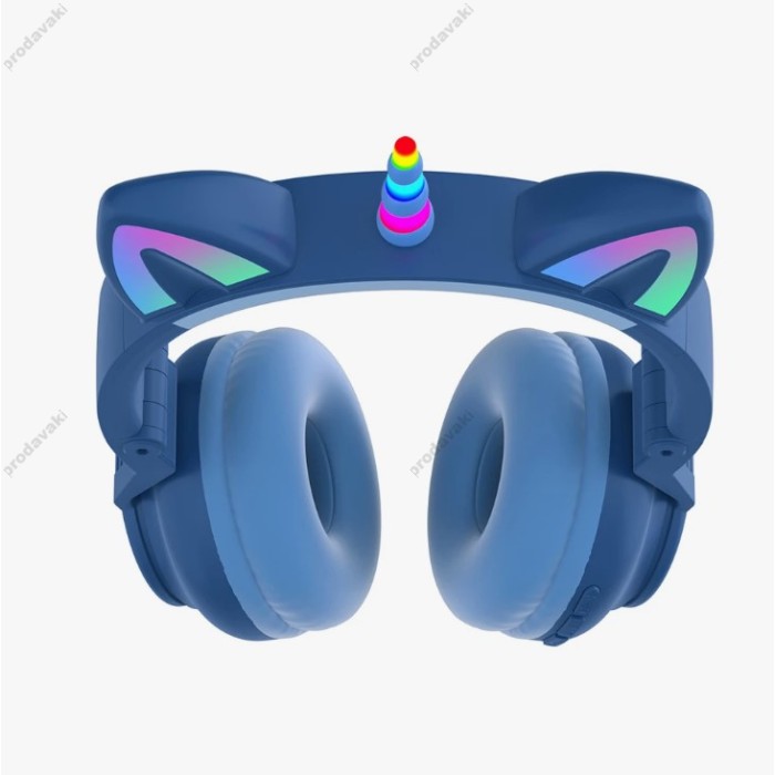 Бездротові Bluetooth навушники LED CH UNICORN STN-27 Blue